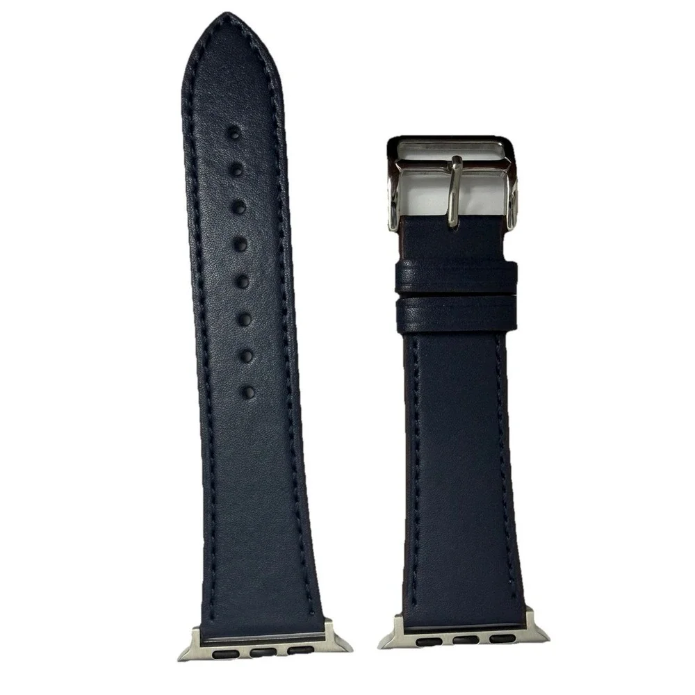 Strap Band Blue Unisex's Leather replacement Band Series 10 iPhone Size 42/45 NW